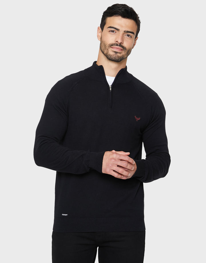 Black Quarter Zip Jumper