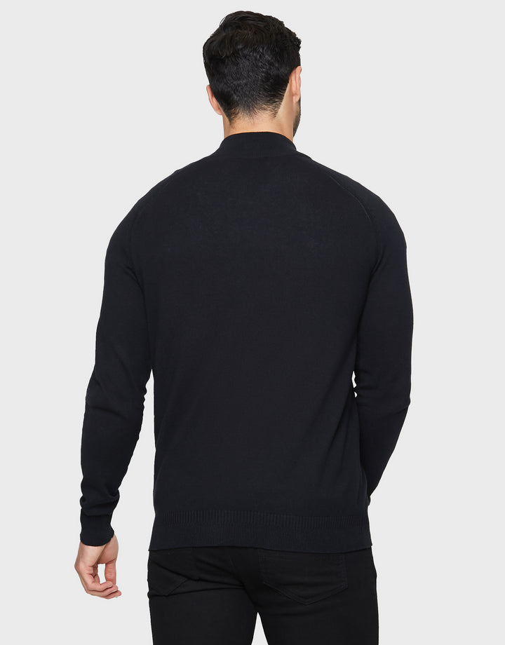 Black Quarter Zip Jumper