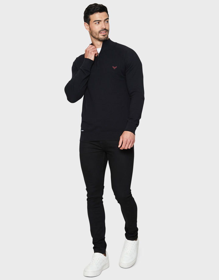 Black Quarter Zip Jumper