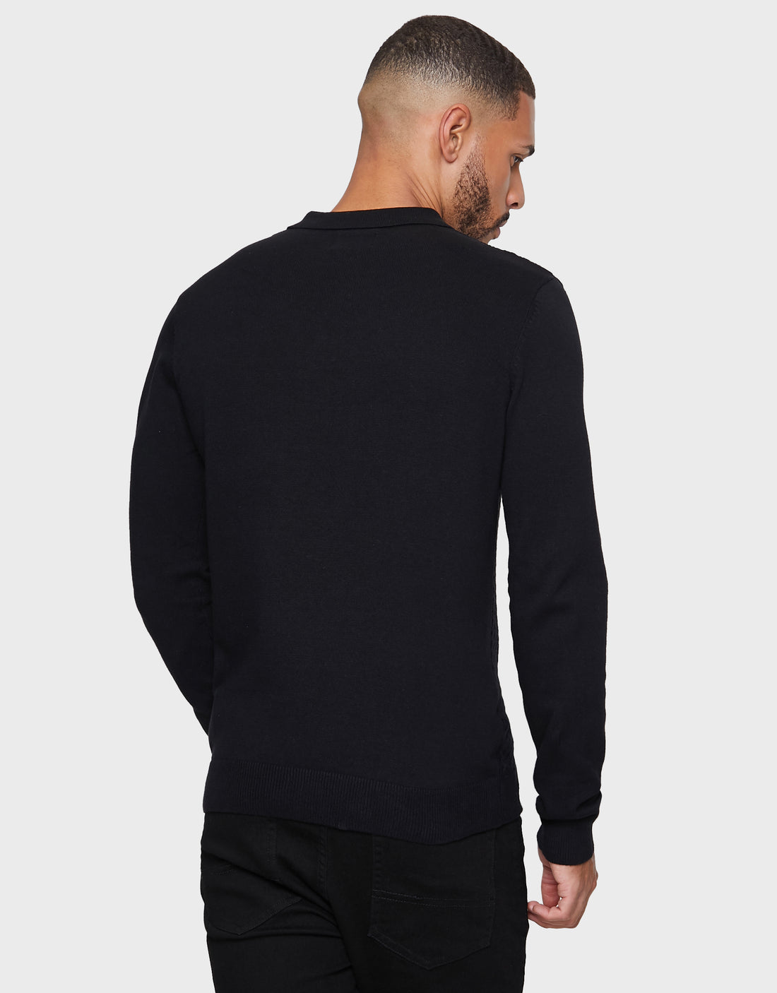 Men's Black Polo Neck Jumper – Threadbare