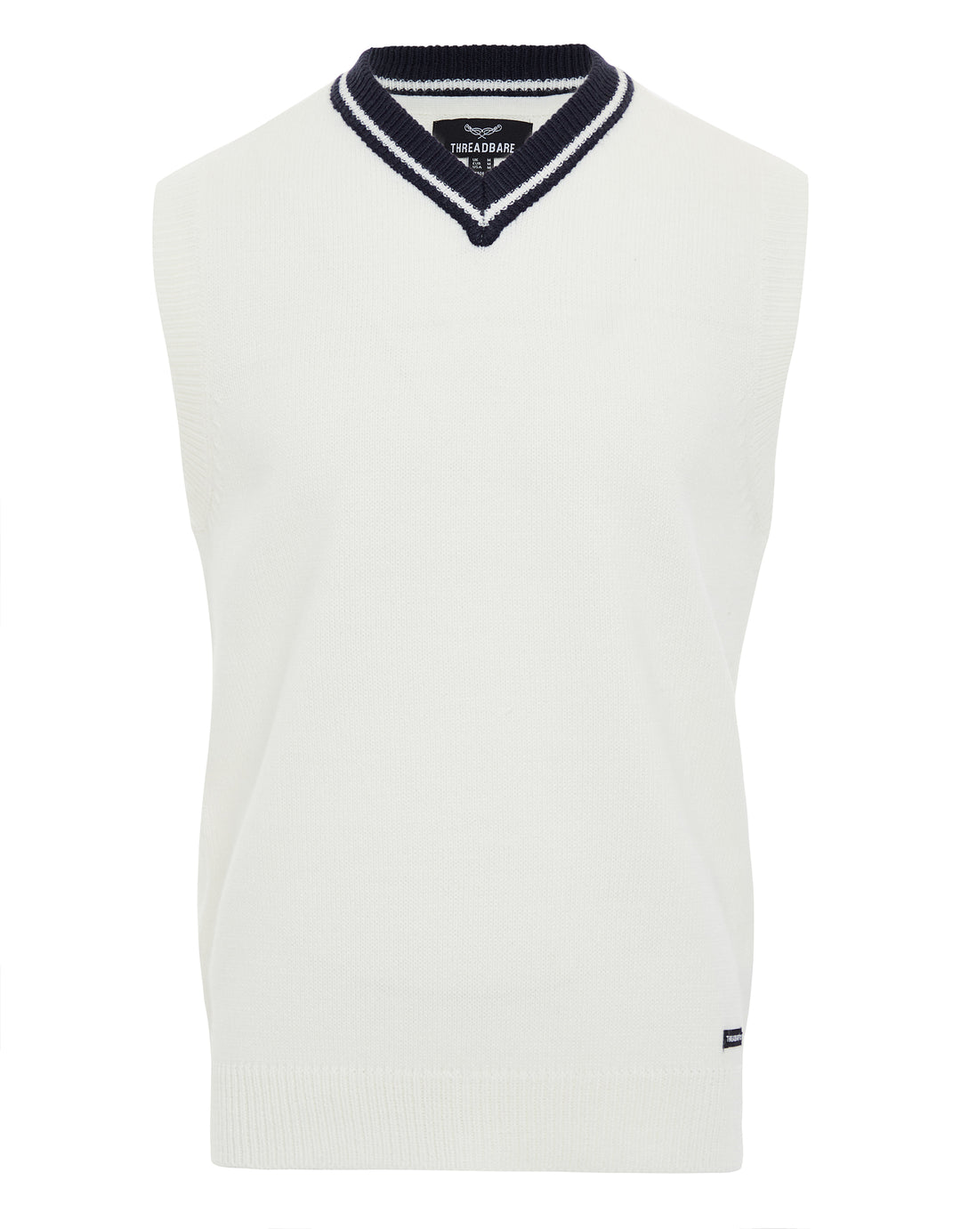 White V Neck Knitted Vest