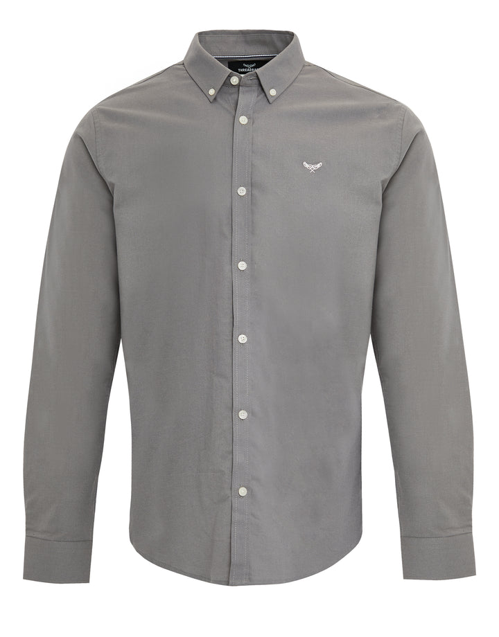 Slate Grey Cotton Long Sleeve Shirt