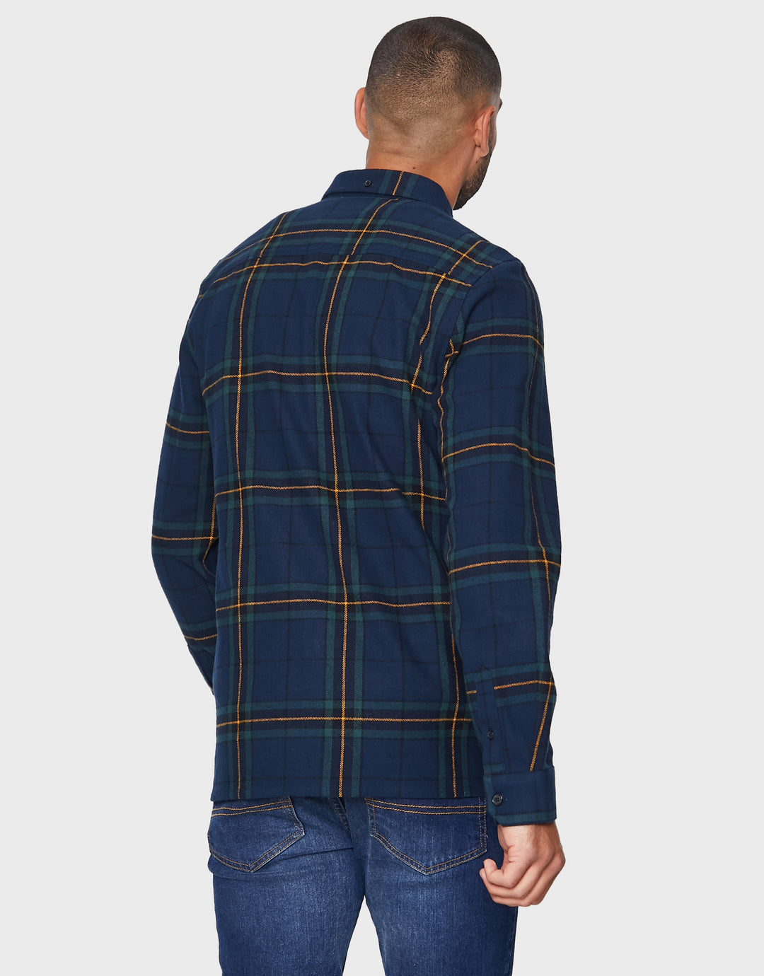 Navy Check Long Sleeve Shirt