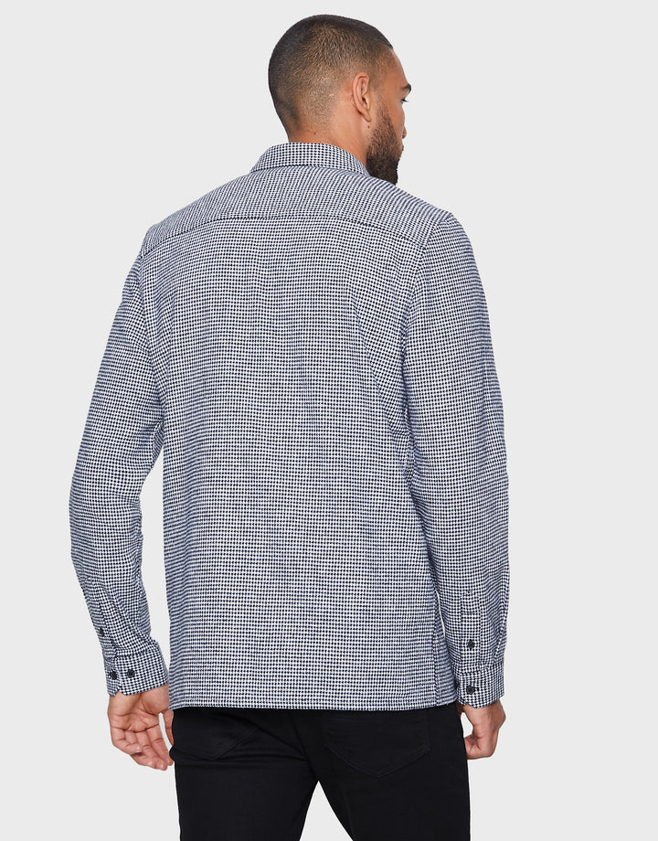 Blue Dogtooth Long Sleeve Shirt