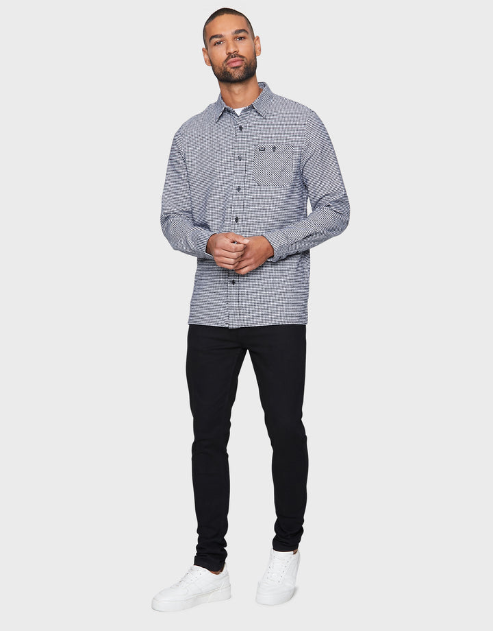Blue Dogtooth Long Sleeve Shirt