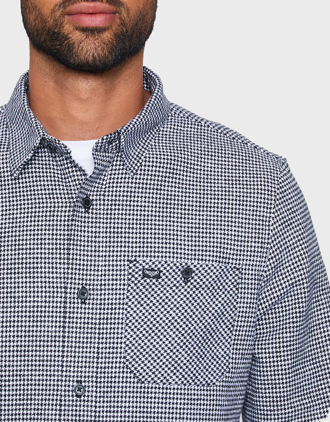 Blue Dogtooth Long Sleeve Shirt