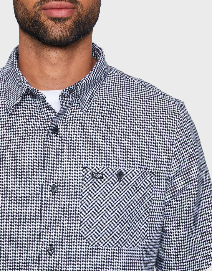 Blue Dogtooth Long Sleeve Shirt