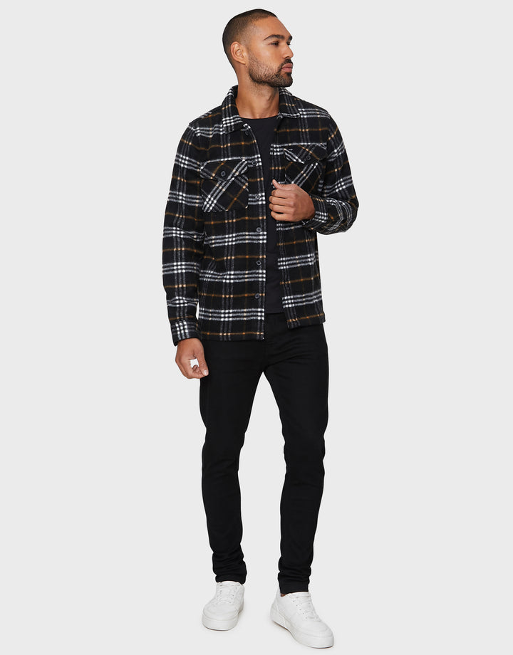 Black Check Shacket