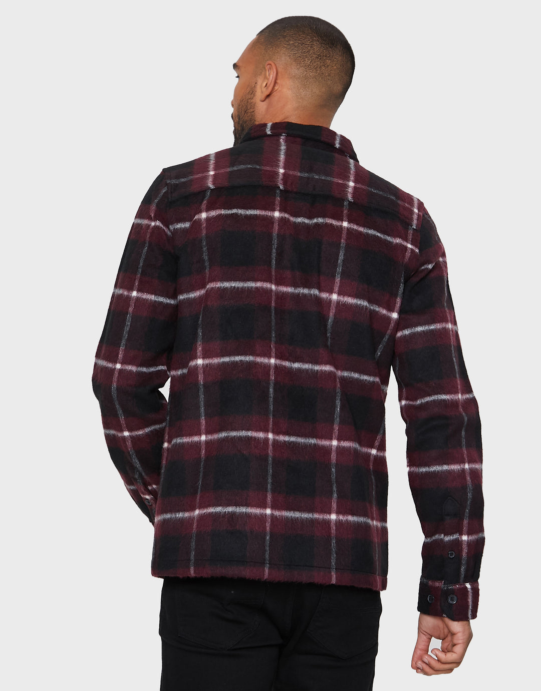 Burgundy Check Shacket