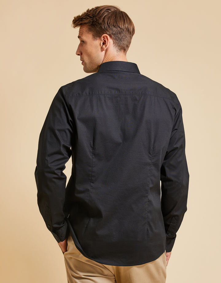 Threadbare Luxe Men's Black Long Sleeve Shirt