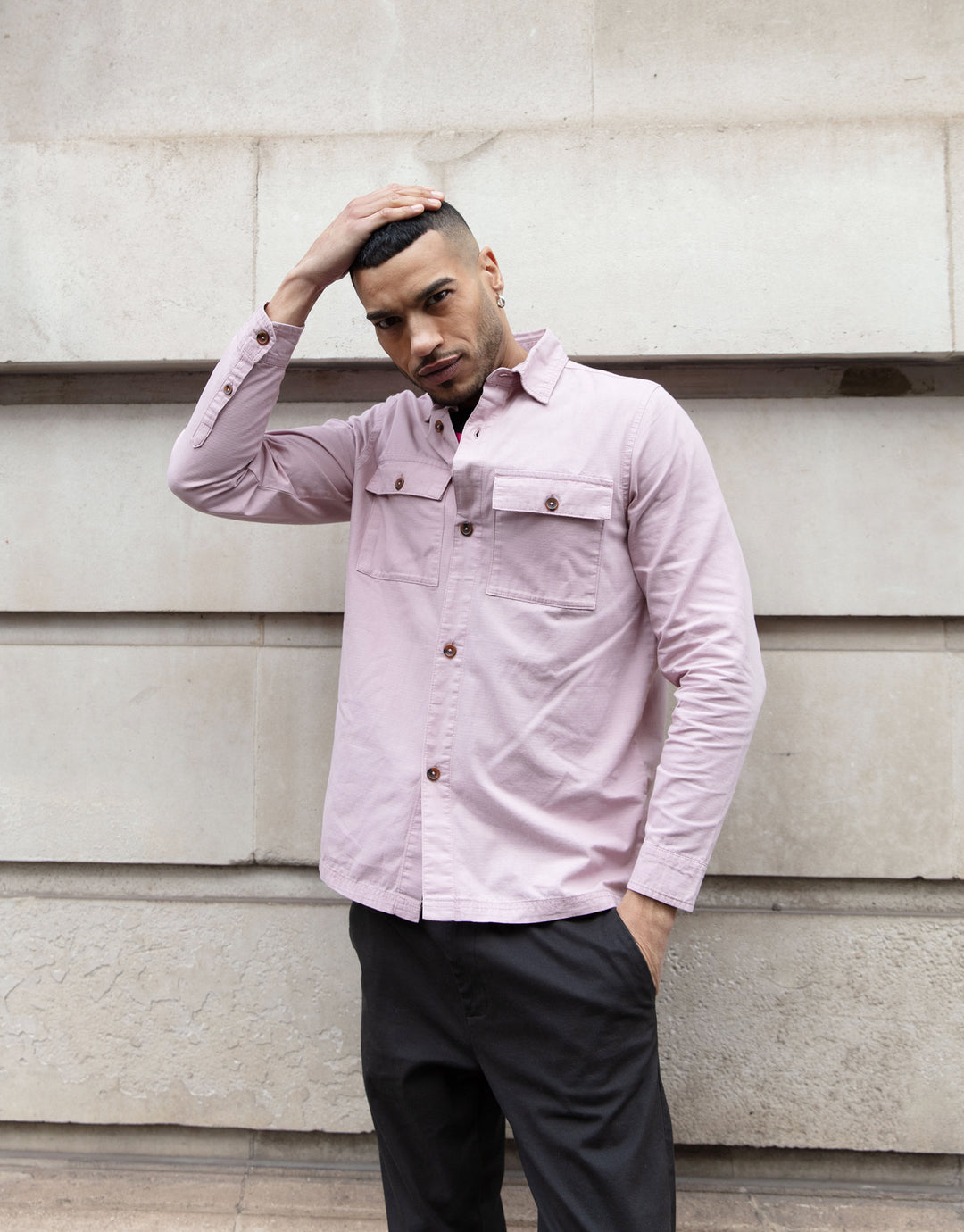 Dusky Pink Relaxed Fit Lightweight Shacket