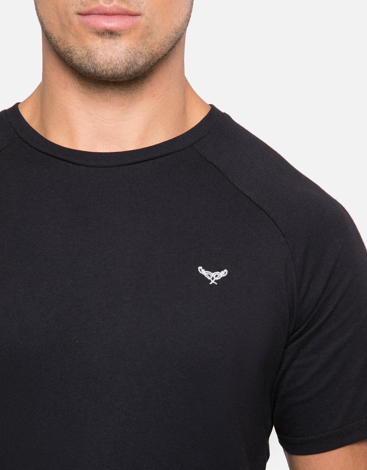 Black T-Shirt & Charcoal Check Shorts Pyjamas (2-Piece Set)