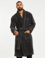 Charcoal Grey Teddy Dressing Gown