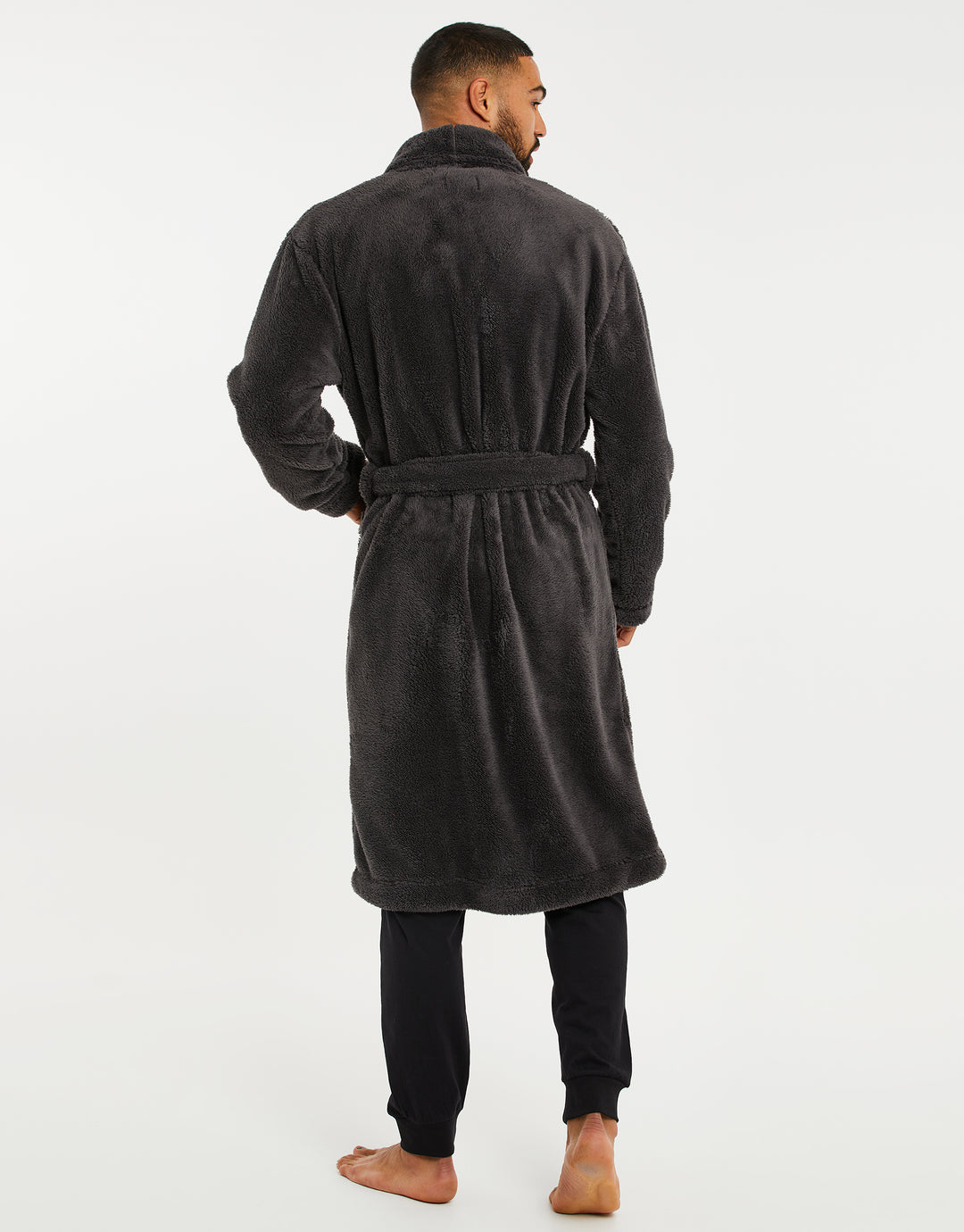 Charcoal Grey Teddy Dressing Gown