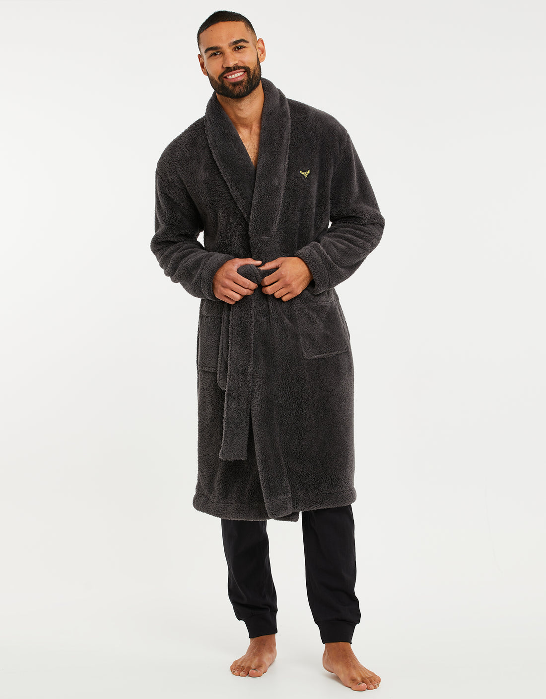 Amazon.com: Robe Shower Mens Fleece Dressing Gown Soft Shawl Sleeping  Bathrobe Kimono Thicken Warm Bath Robe Gifts Gowns (Color : Grey, Size :  X-Large) : Clothing, Shoes & Jewelry