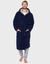 Navy Faux Borg Lined Dressing Gown