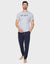 Grey & Navy Pyjama T-Shirt & Joggers (2-Piece Set)