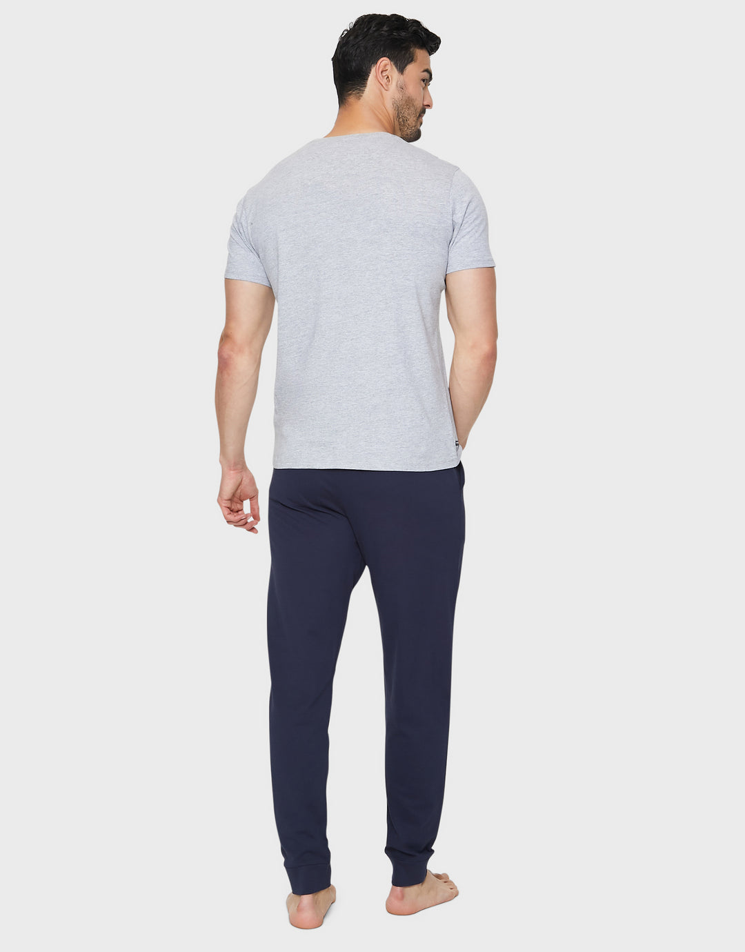 Grey & Navy Pyjama T-Shirt & Joggers (2-Piece Set)