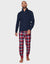 Navy & Red Check Pyjama Fleece & Bottoms (2-Piece Set)