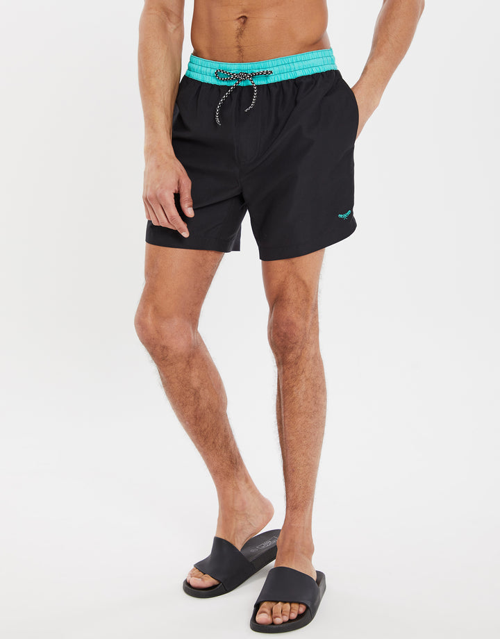 Black Contrast Swim Shorts