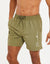 Khaki Green Handwritten Logo Swim Shorts