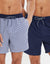 Navy & Geo Print Swim Shorts (2 Pack)