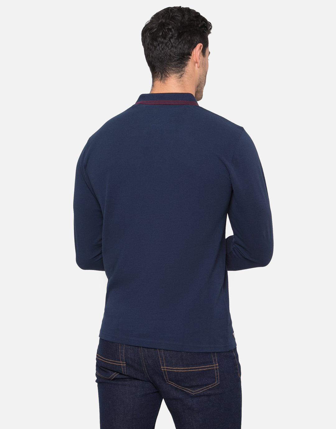 Navy Long Sleeve Polo Shirt