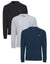 Dark Mix Long Sleeve Polo Shirts (3 Pack)