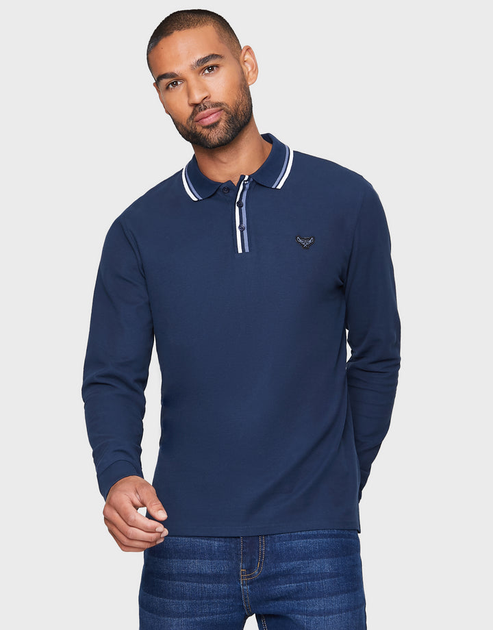 Multi Long Sleeve Polo Shirts (3 Pack)