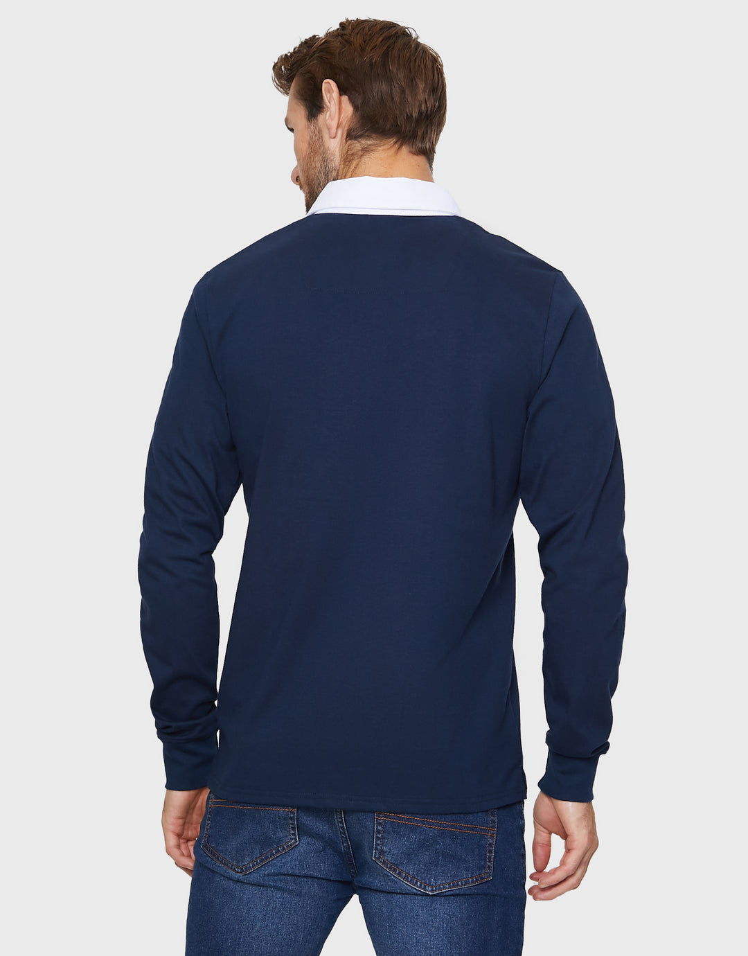 Navy Long Sleeve Polo Rugby Shirt