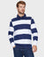 Navy Blue & Ecru Striped Rugby Shirt