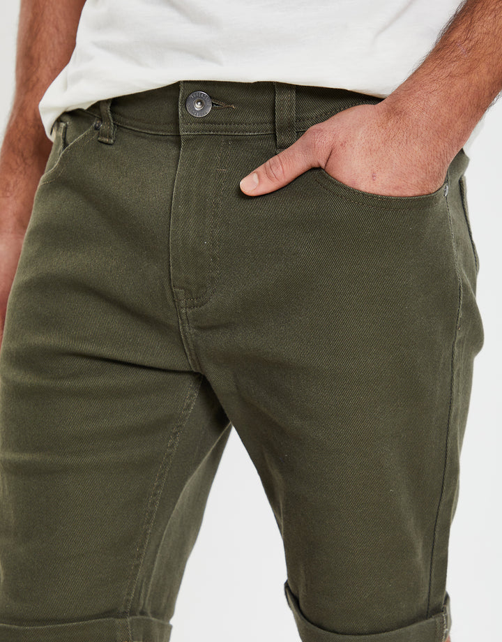 Khaki Green Chino Shorts
