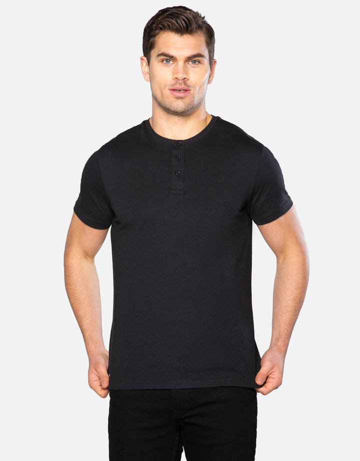 Dark Mix Short Sleeve Grandad T-Shirts (3 Pack)