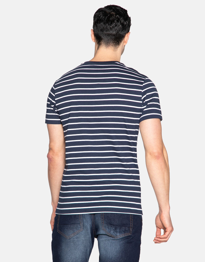Navy Stripe Cotton T-Shirt