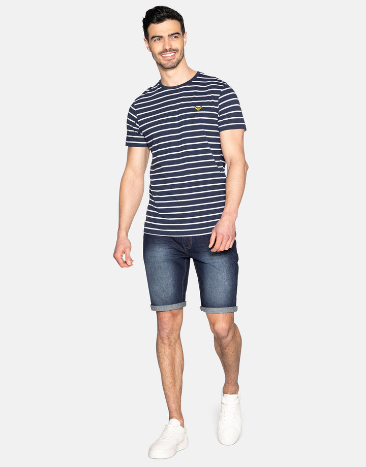 Navy Stripe Cotton T-Shirt