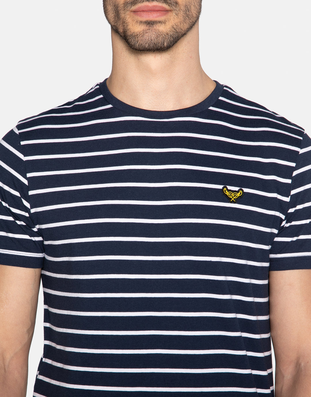 Navy Stripe Cotton T-Shirt