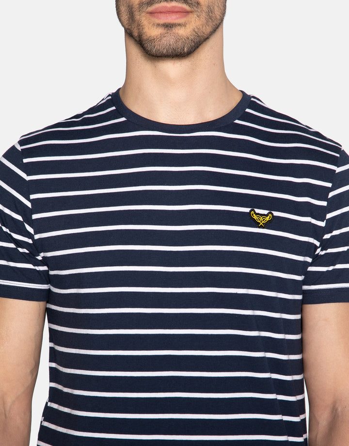Navy Stripe Cotton T-Shirt