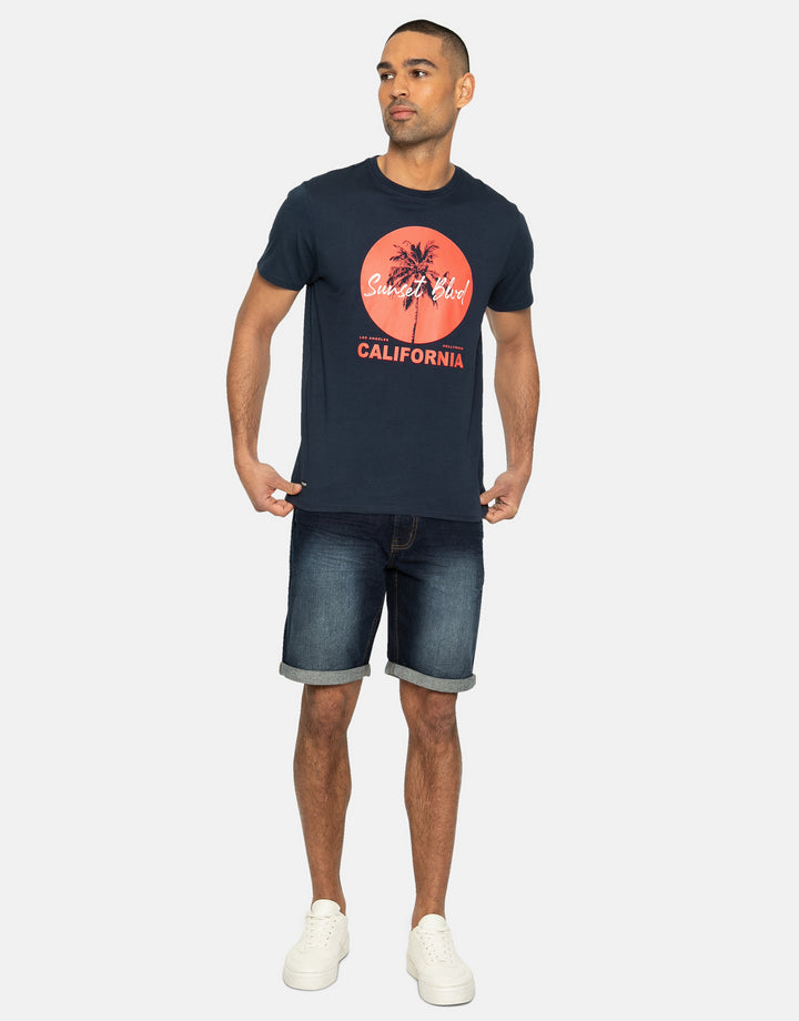 Navy California Crew Neck T-Shirt