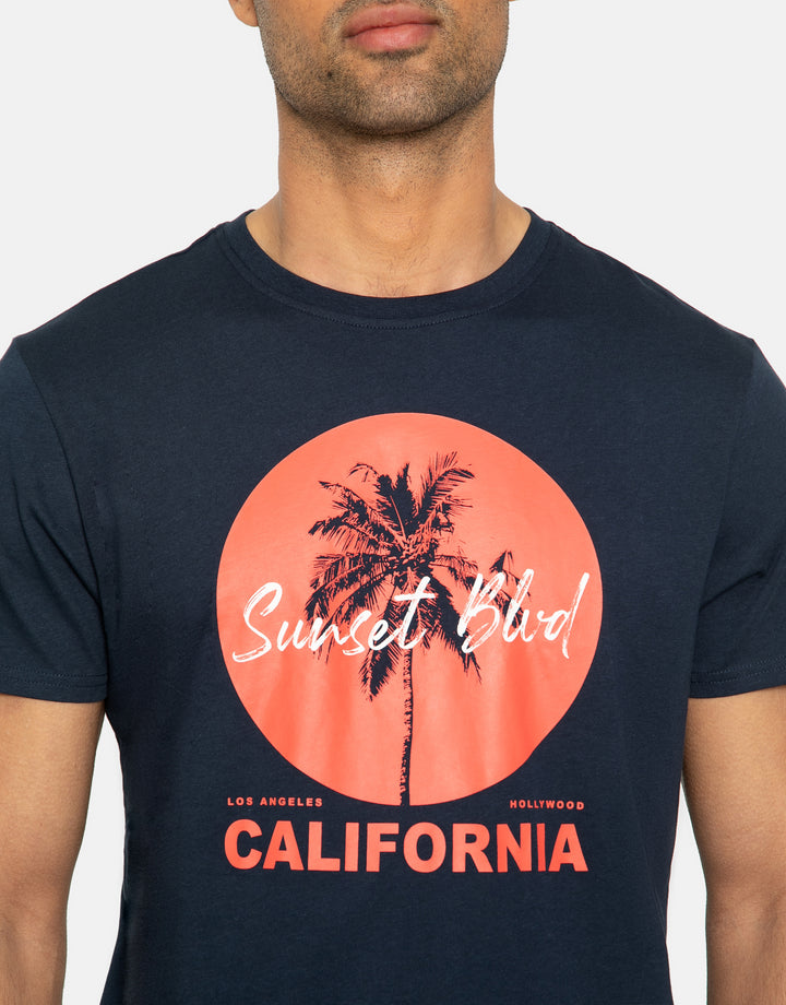 Navy California Crew Neck T-Shirt