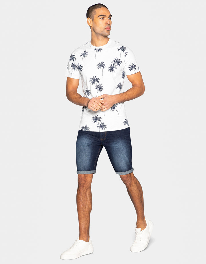 Ecru Printed Cotton Rich T-Shirt