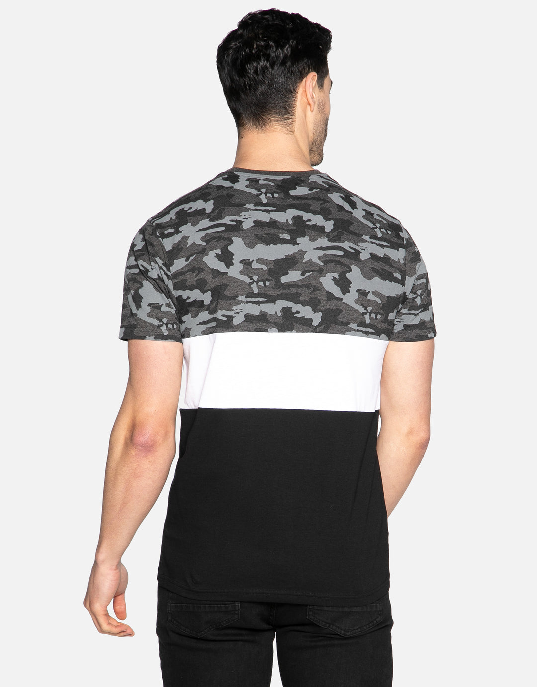 Grey Camo Colourblock T-Shirt