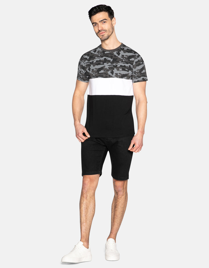 Grey Camo Colourblock T-Shirt
