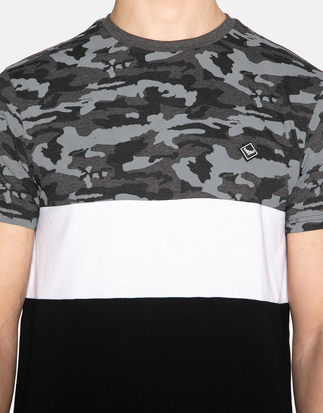 Grey Camo Colourblock T-Shirt