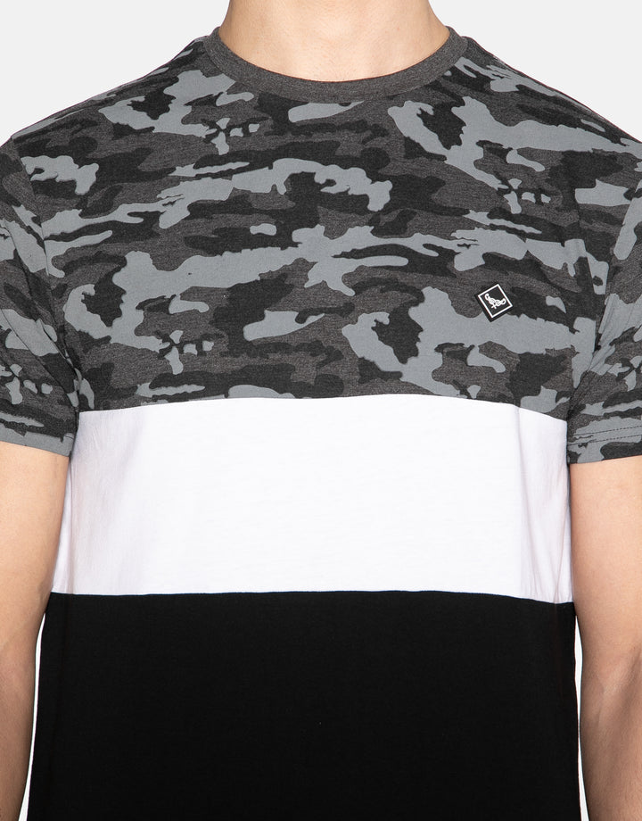 Grey Camo Colourblock T-Shirt