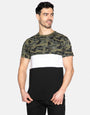 Khaki Green Camo Colourblock T-Shirt