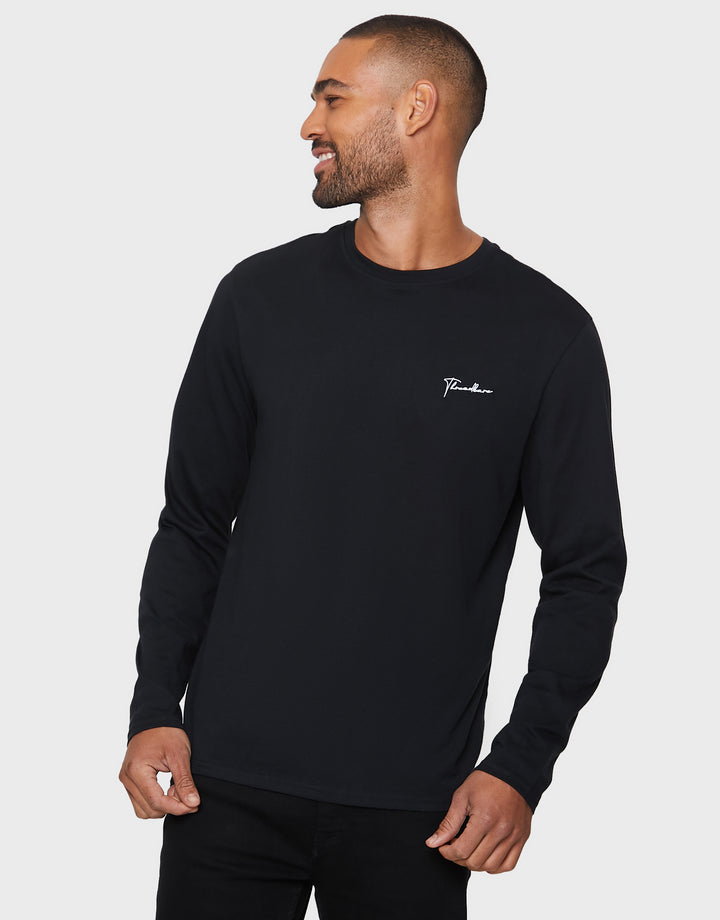 Small Script Long Sleeve Crew Neck T-Shirts (3 Pack)