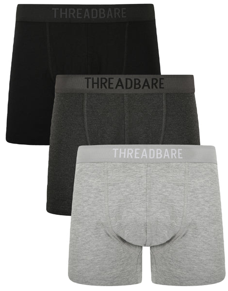 Men's Grey Mix Boxer Shorts (3 Pack) – Threadbare