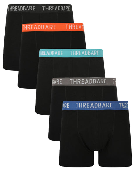 Men's Black Boxer Trunks (5 Pack) – Threadbare