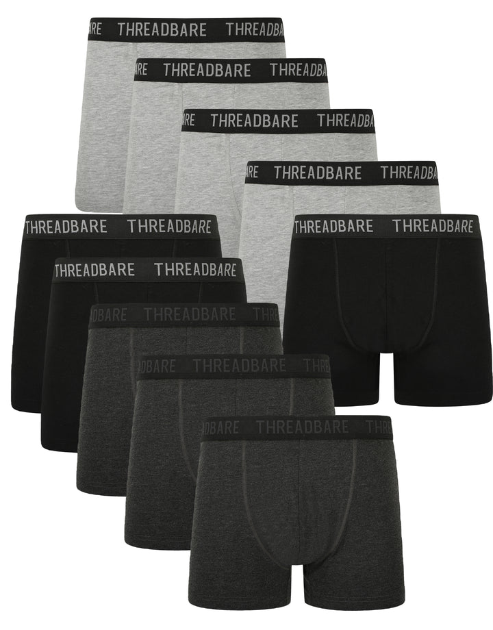 Dark Grey Mix Boxer Shorts (10 Pack)