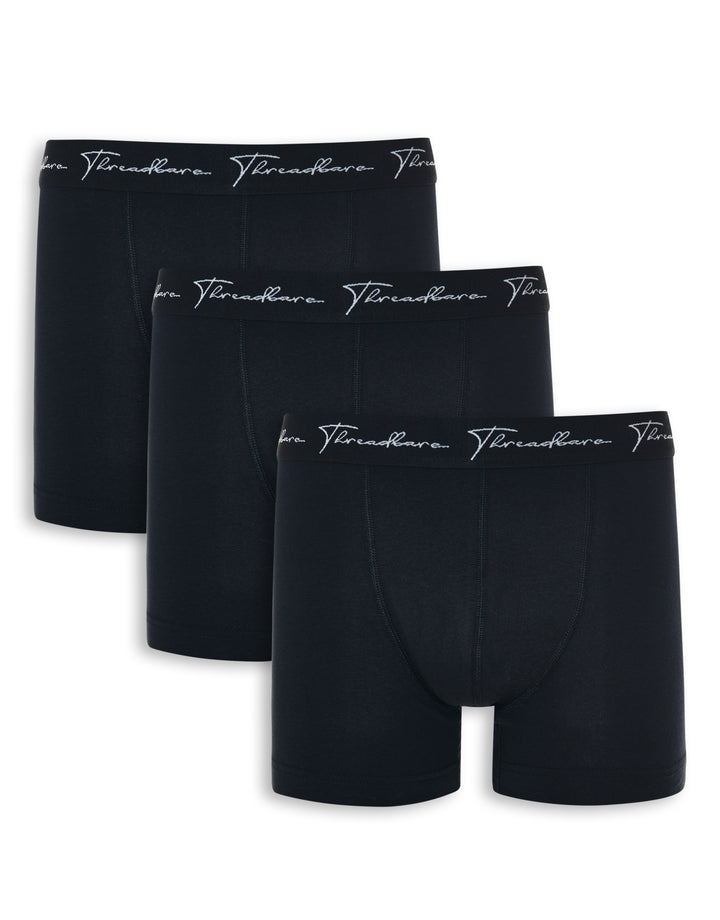 Black Hipster Fit Boxer Shorts (3 Pack)